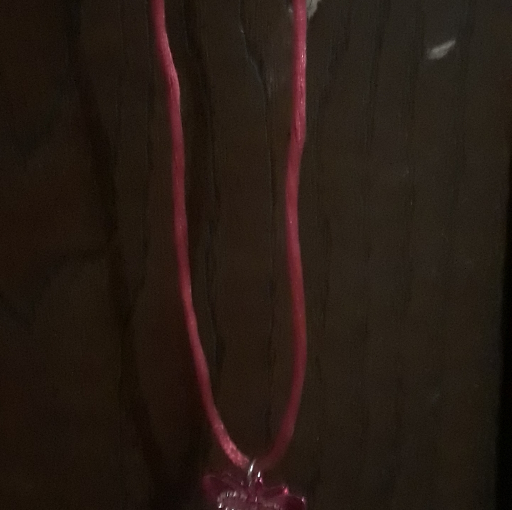 Pink butterfly necklace
